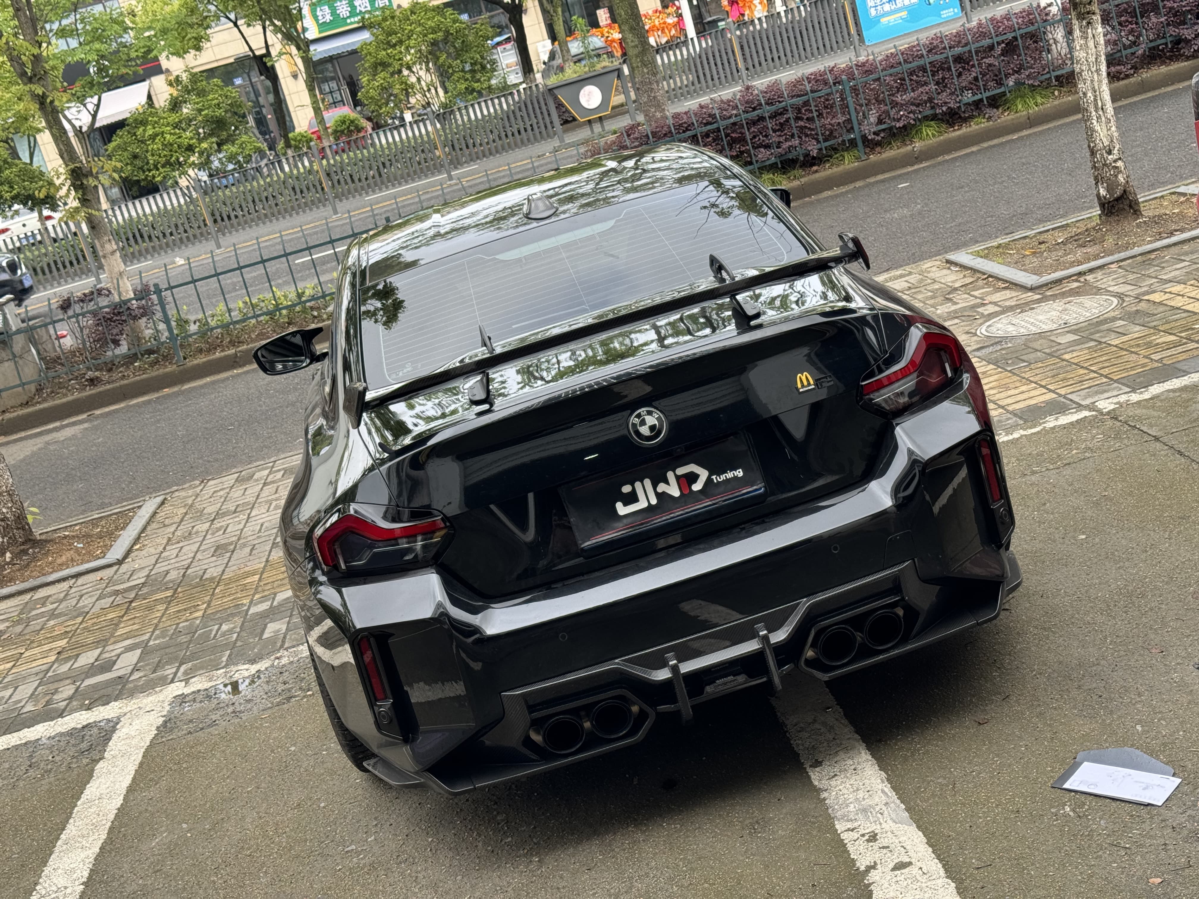BMW G87 M2/G80 M3/G82 M4 AK Style Dry Carbon GT Wing - styling view